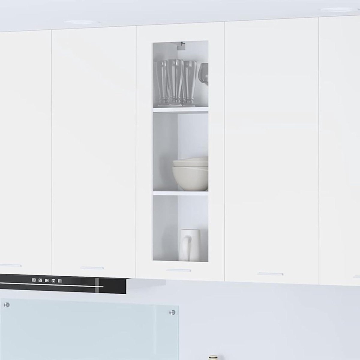 Hangende Keukenkast - Muurkast Keuken - Keukengerei Opbergen - Veel Opbergruimte - 40x31x100 cm - Wit