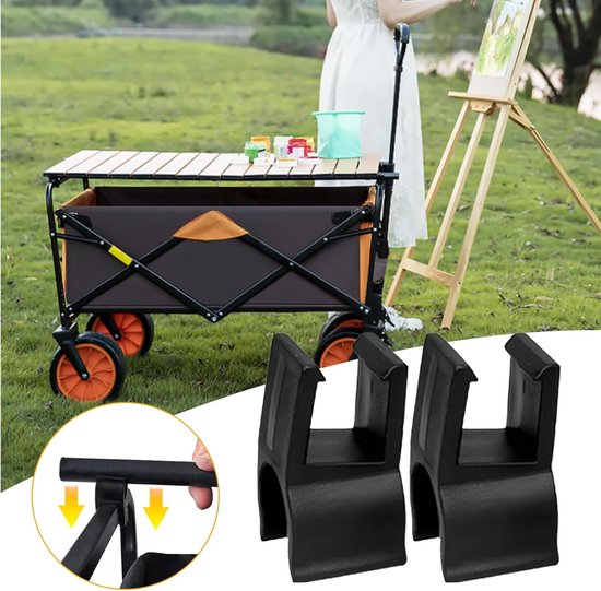 Winkelwagen Tafel - Kar Accessoires - Buitenactiviteiten - Tool-free Installatie - 4 Stuks - Zwart — afbeelding 5