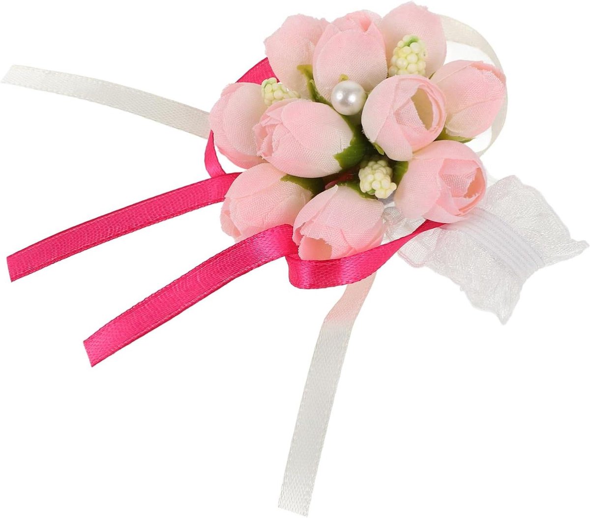 Pols Bloemen - Bruidsmeisje Armband - Bruiloft Decoratie - Zijden Stof - 10 Stuks - Multicolor