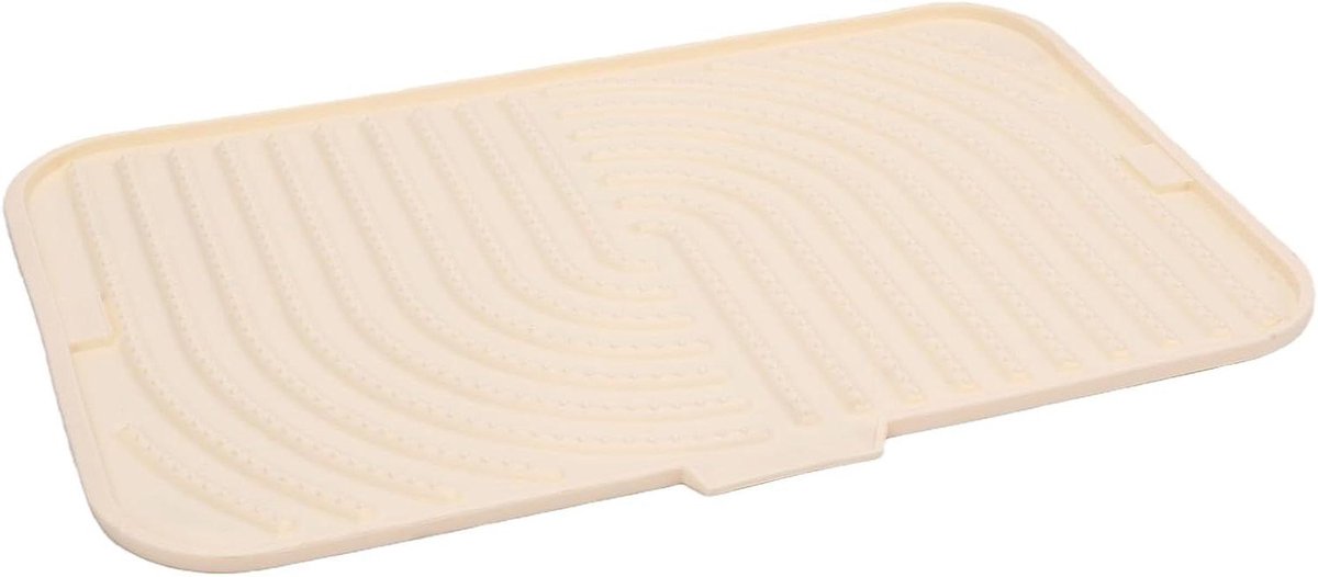 Siliconen Droogmat - Afvoermat Keuken - Aanrecht Drogen - Schuine Afvoer - 45 cm - Beige
