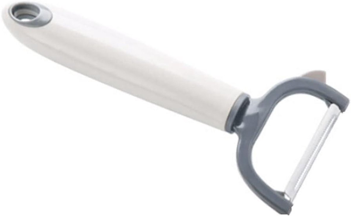 Dunschiller RVS - Keukenmes - Groenten Schillen - Dubbel Blad - 16.5 cm - Wit