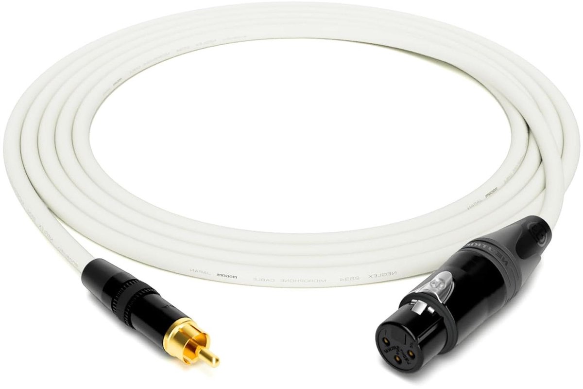 Studiokabel - Signaalkabel - Muziek Opnemen - Quad Structuur - 3 meter - Wit