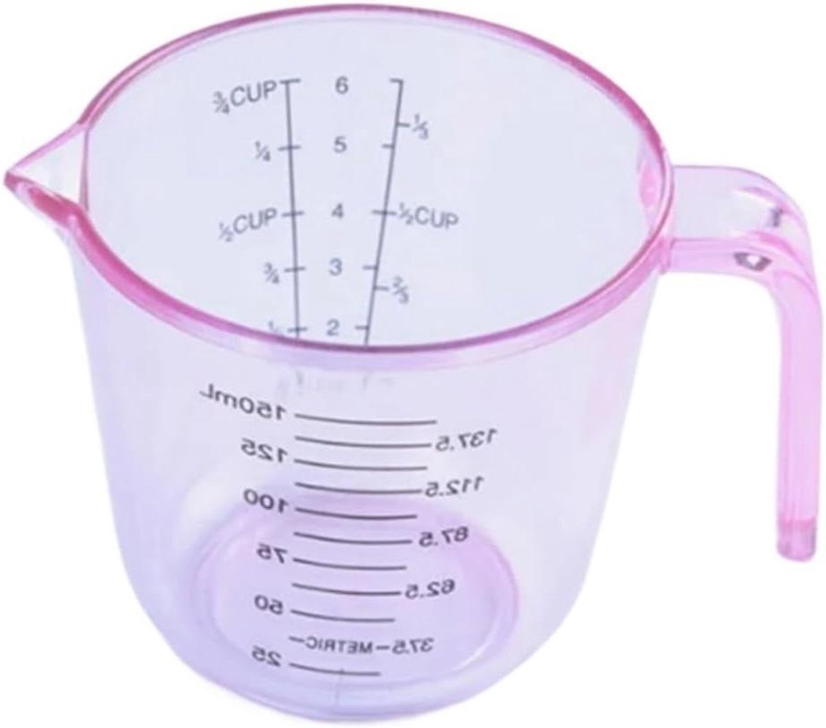 Maatbeker Set - Plastic Kan - Keuken Meten - Handige Gietuitloop - 3 Stuks 150ml - Roze