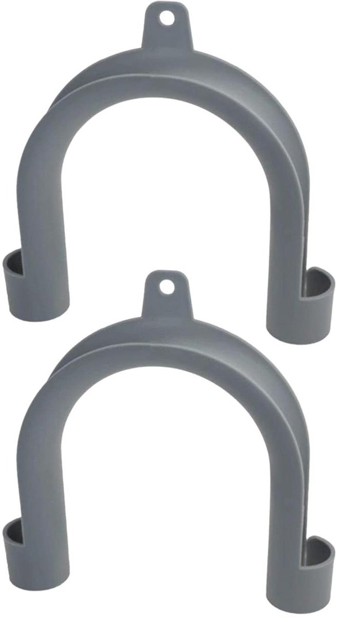 Afvoer Hulpstuk - Wasmachine Slang - Praktisch Opbergen - Flexibele Sluiting - 2 Stuks - Grijs