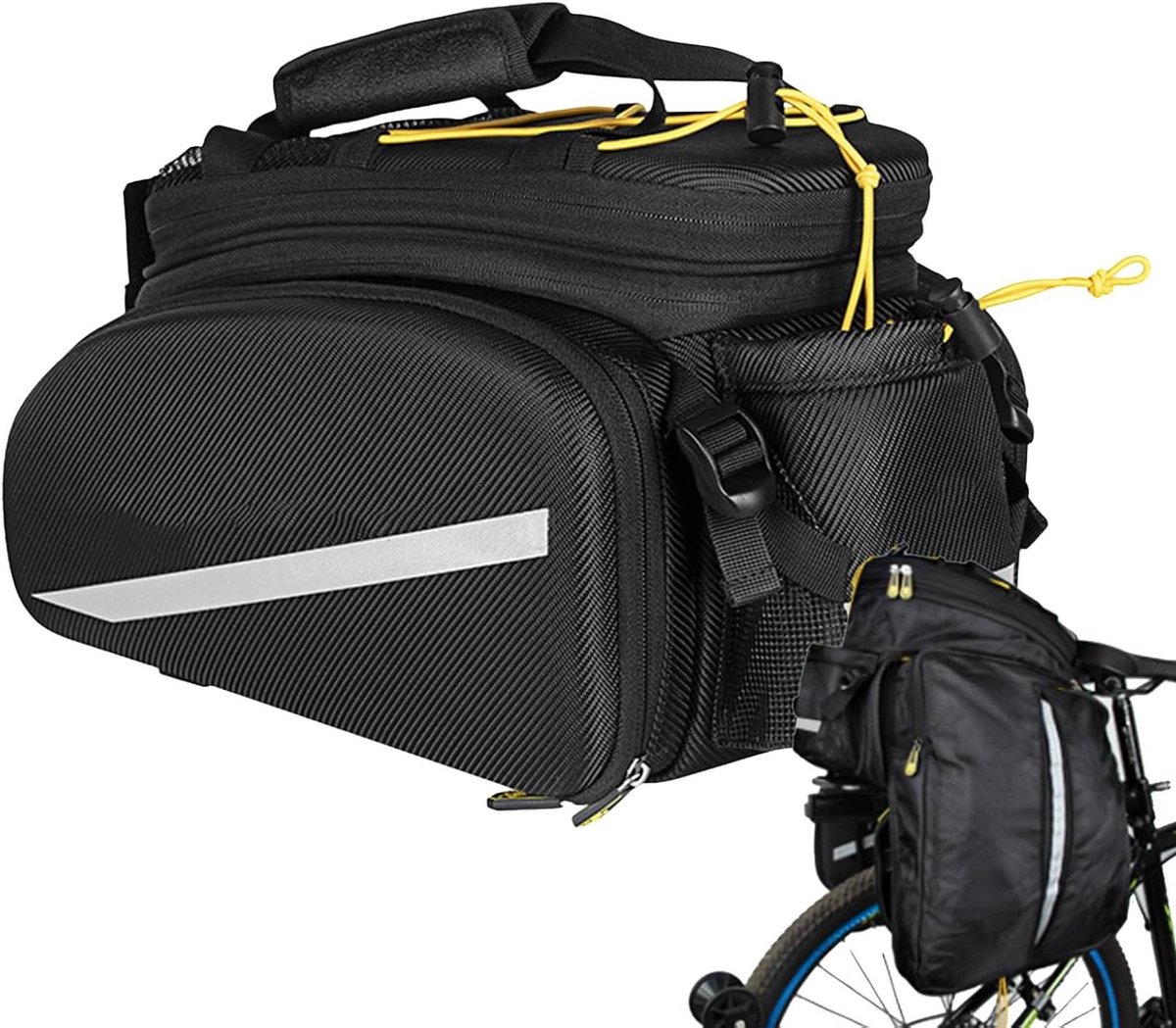 Fiets Zadeltas - Waterdichte Rugzak - Reizen en Kamperen - Uitbreidbare Capaciteit - 35 Liter - Zwart