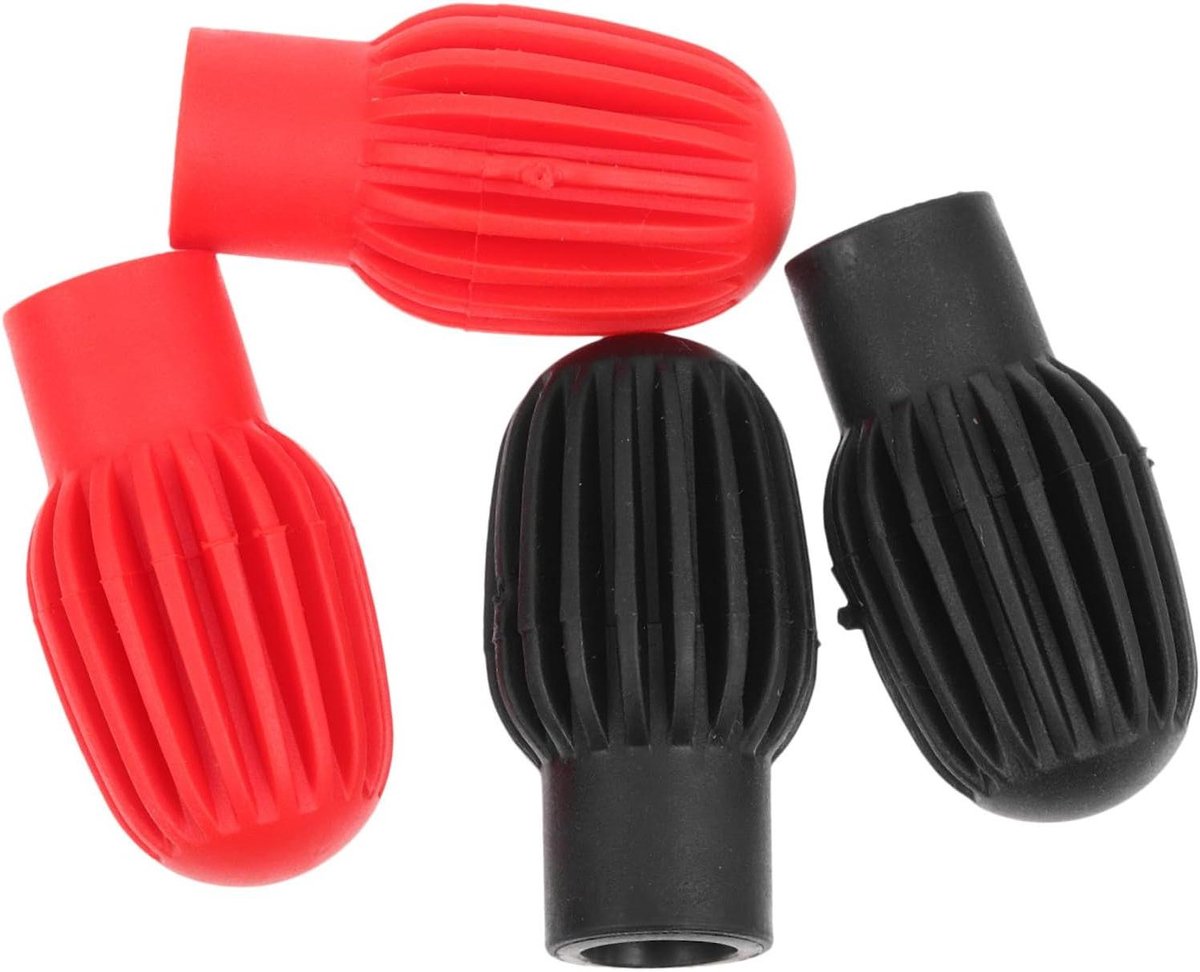 Drumstick Covers - Drum Dempers - Stil Oefenen - Beschermt Drumstokken - 4 Stuks - Zwart en Rood
