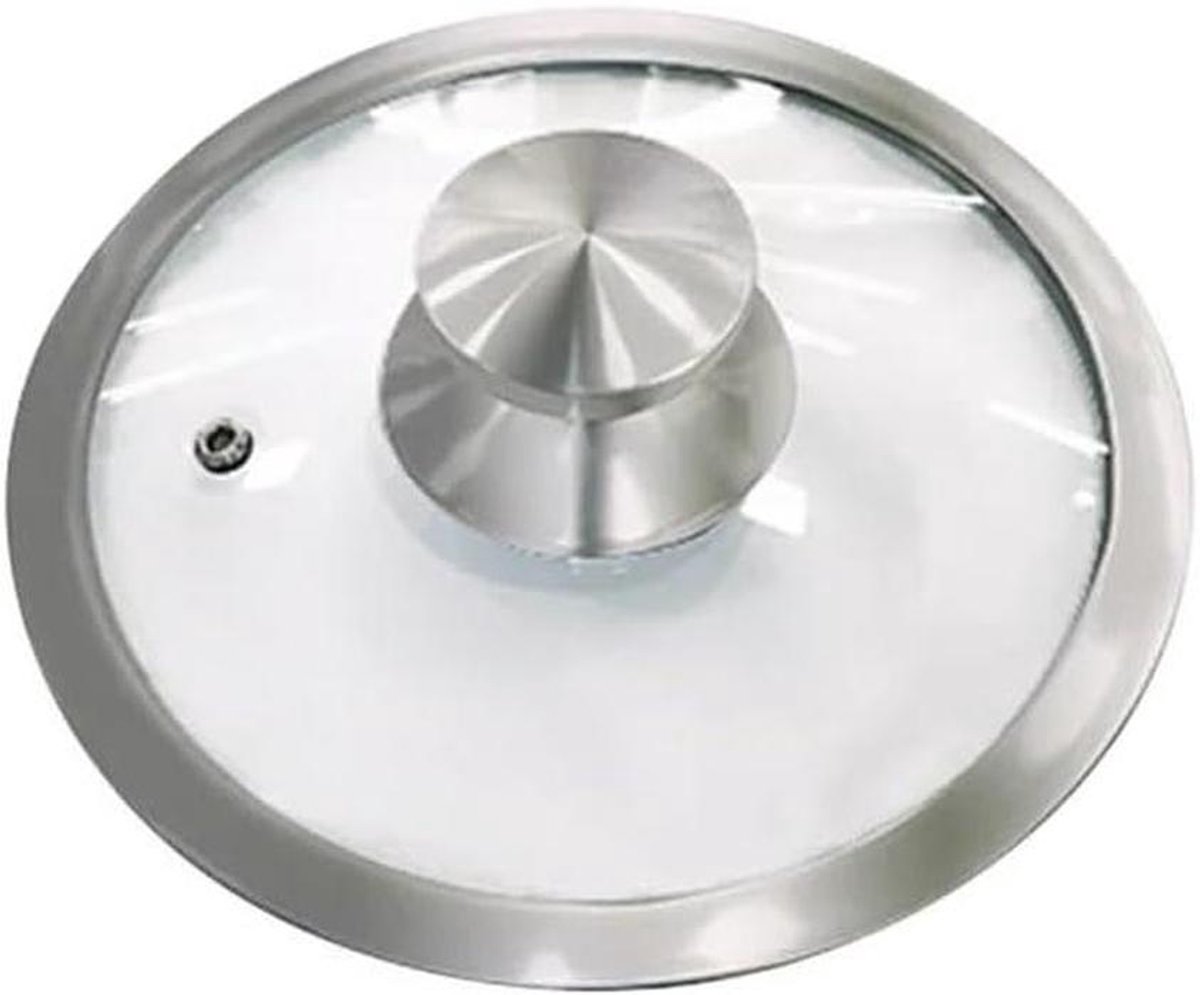 Glazen Deksel - Pan Deksel - Koken en Bakken - Universeel Pasvorm - 19 cm - Zilver