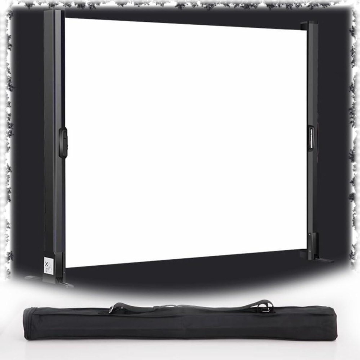 Projectiescherm - Draagbaar Scherm - Filmavond Thuis - Automatische Vergrendeling - 50 inch - Wit