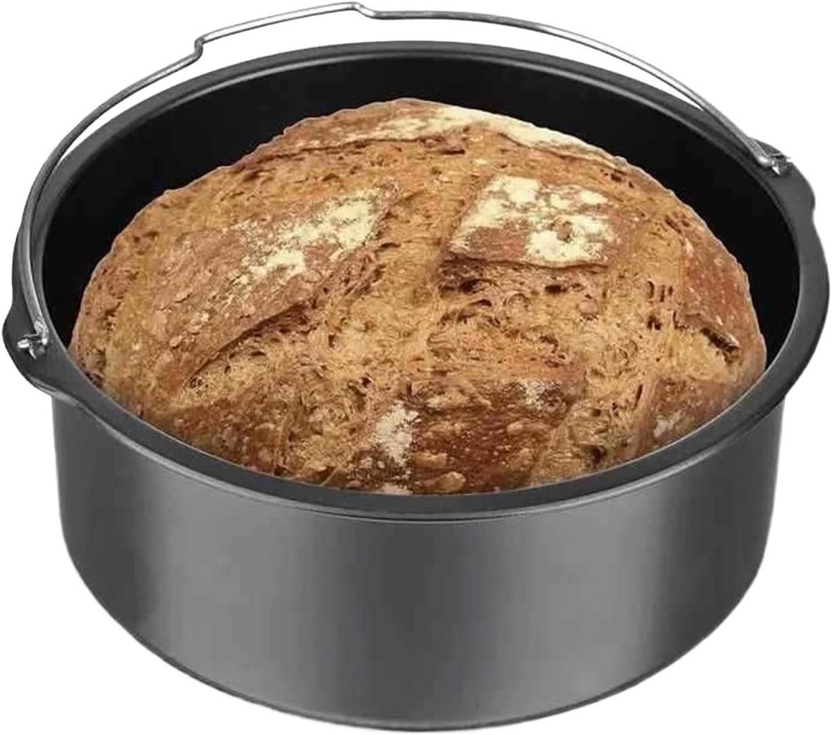 Bakpan Airfryer - Cake Barrel - Veelzijdig Bakken - Voedselveilig Roestvrij Staal - 21 x 18 x 8 cm - Zwart