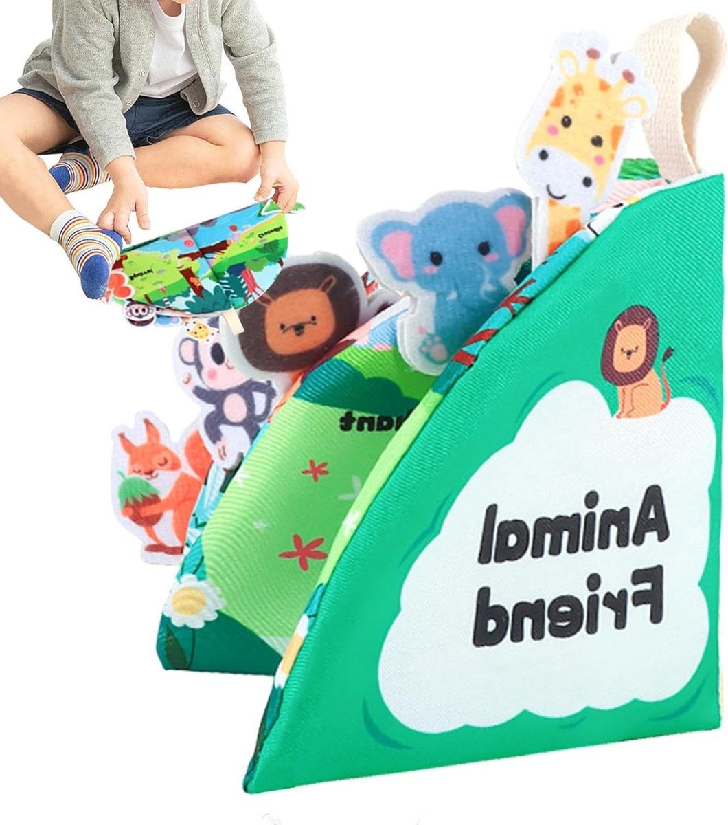 Stoffen Activiteitenboek - Sensorisch Leerboek - Ontwikkeling Fijne Motoriek - Wasbaar en Stil - 14.5 cm - Multicolor