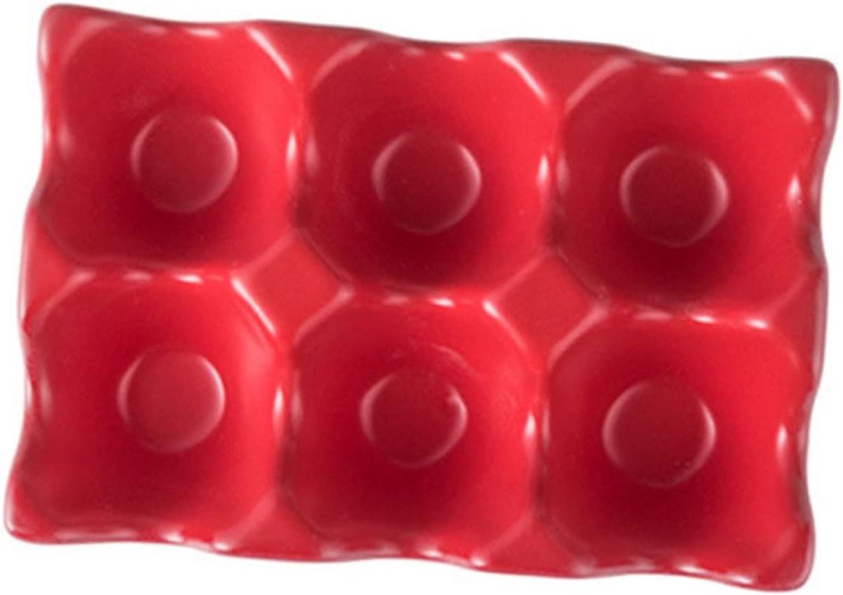 Eierhouder - Eierdoos Koelkast - Vers Bewaren Eieren - Antislip Onderkant - 6 Eieren - Rood