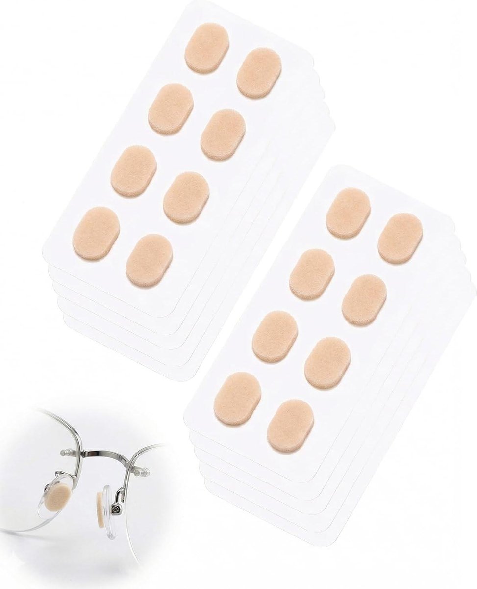 Neuspads voor Brillen - Antislip Kussentjes - Comfortabel Dragen - Zelfklevend Schuim - 40 Paar - Transparant