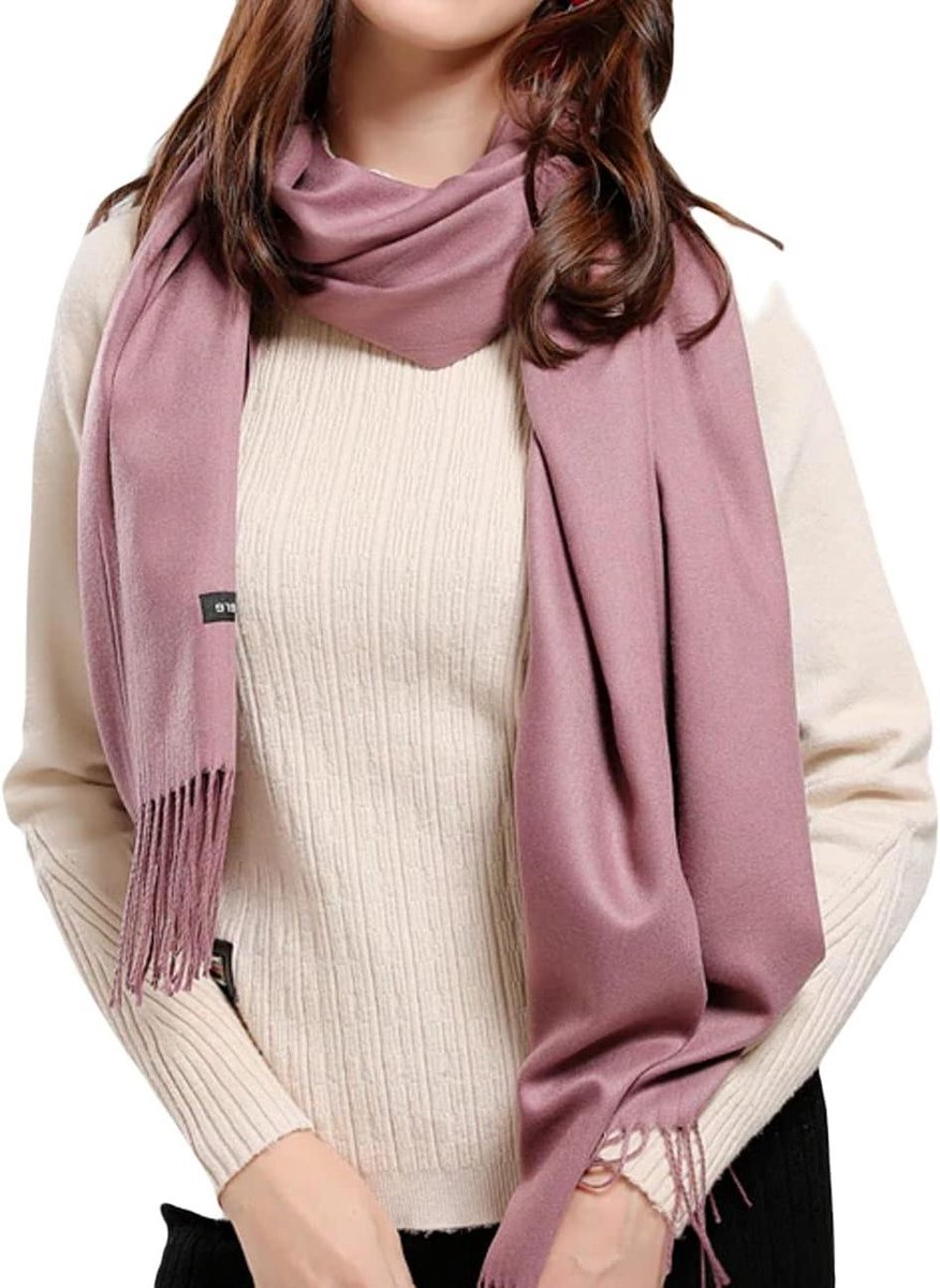 Pashmina Sjaal - Dames Wrap - Mode Accessoire - Licht en Warm - One Size - Zacht Roze