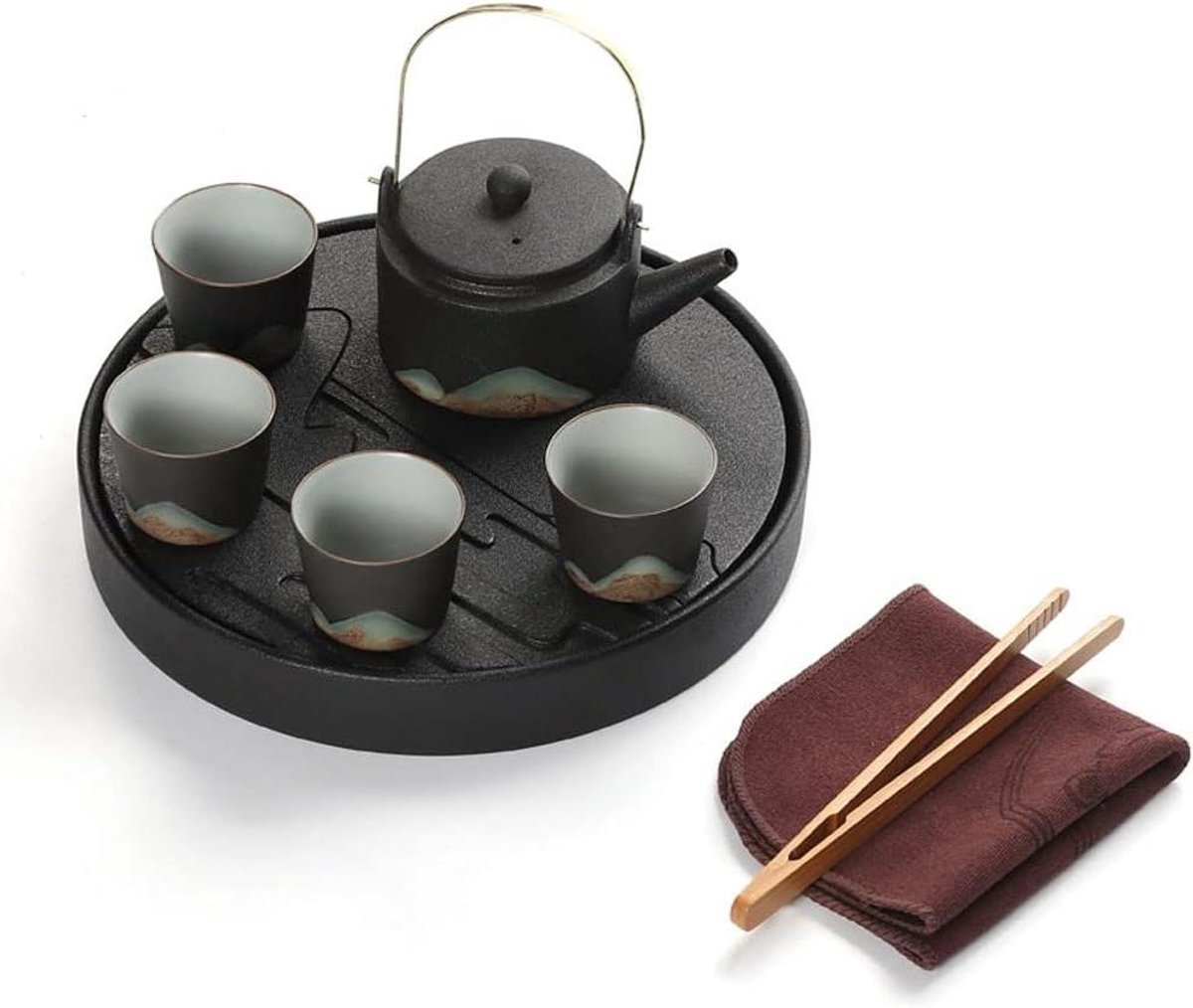 Theeset Keramiek - Theepot Set - Thee Ceremonie - Kungfu Stijl - Vintage Design - Bruin