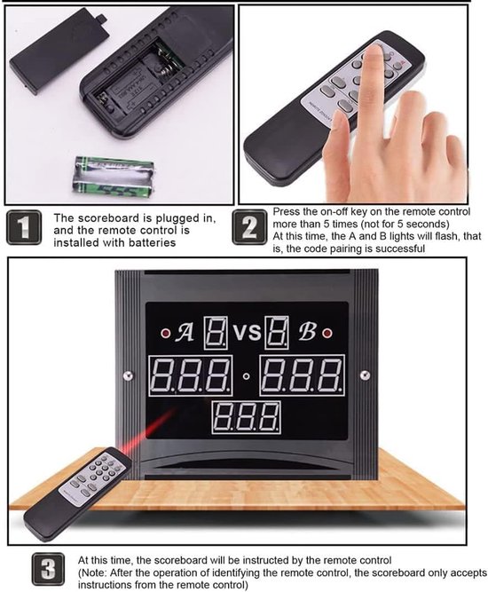 Digitaal LED Snooker Scorebord - Afstandsbediening Biljart Pool Tafel Elektronische Teller, 0-199 Scoring voor Snooker & Pool — afbeelding 5