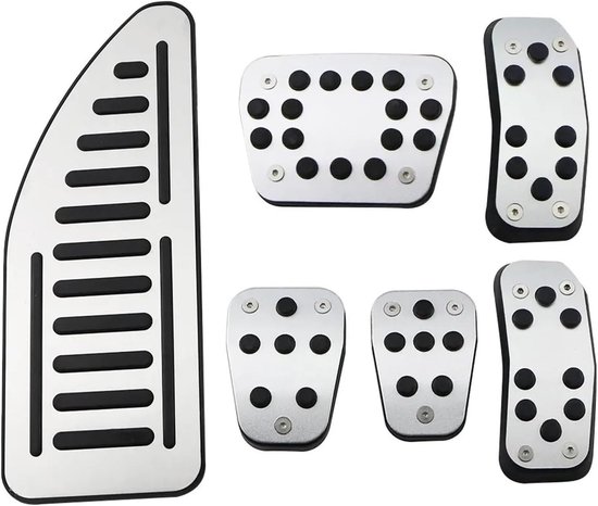 Auto Pedaal Covers - Gas Rem Pads - Verbeterde Grip - Antislip Oppervlak - MT met Rust - Zilver Zwart — afbeelding 5