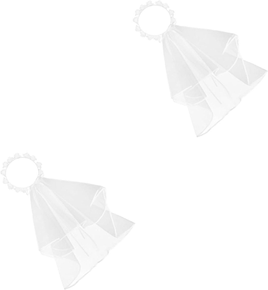 Bruids Sluier - Trouw Hoofddeksel - Bruiloft Decoratie - Lichtgewicht Gaas - 130 cm Lengte - Wit