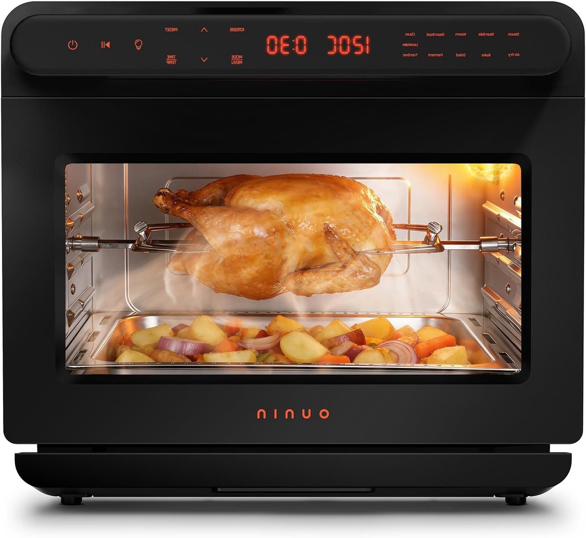 Multifunctionele heteluchtoven - Mini oven - Gezond Koken - 8-in-1 functies - 12 liter - Zwart