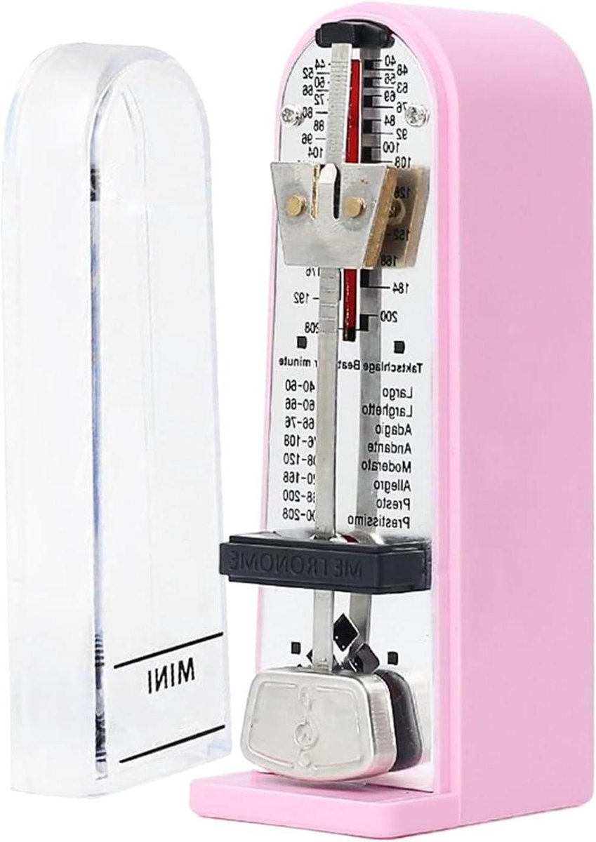 Metronoom Muziek - Ritme Trainer - Muziek Oefenen - Mechanisch Ontwerp - 11 cm Hoog - Roze