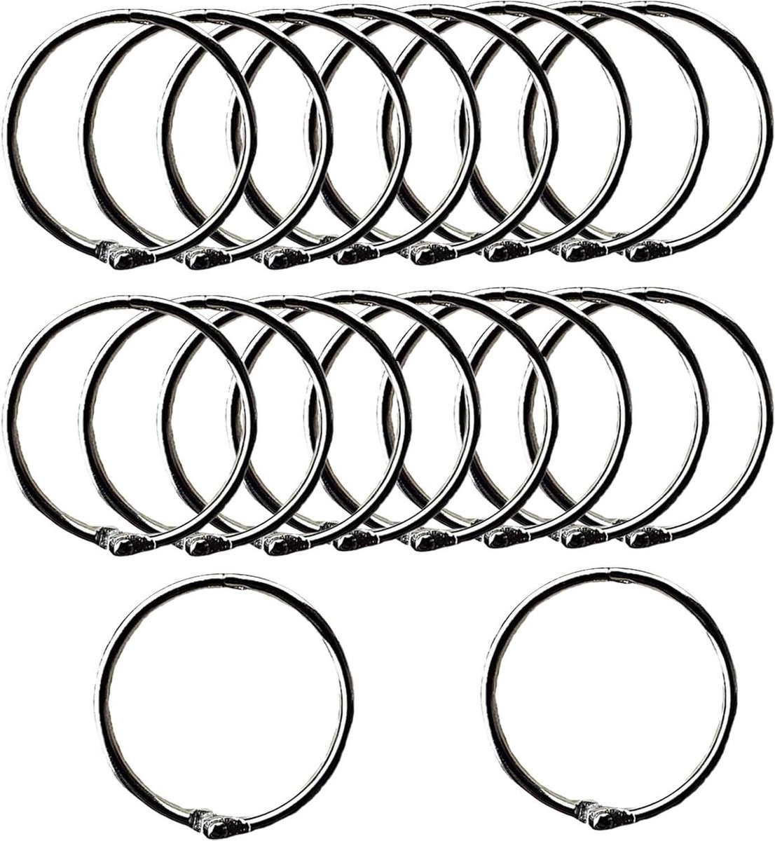Sleutelhangerclips - Metalen ringen - Papier organiseren - Stevig metaal - 20 stuks - Metaal