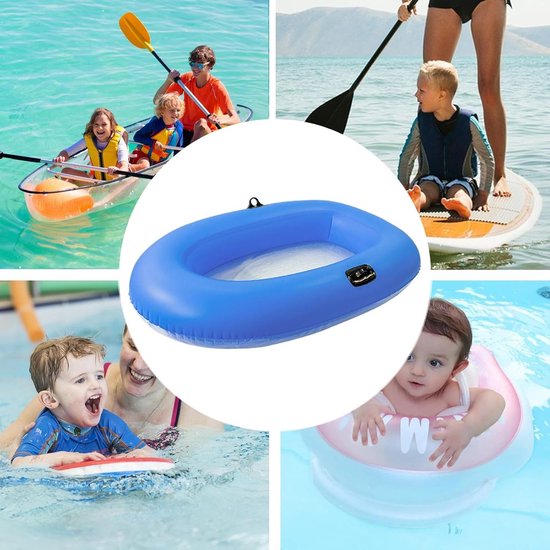 Opblaasbare Rubberboot - Kinderboot Zwembad - Waterpret Verkennen - Transparante Bodem - 160 x 110 cm - Blauw — afbeelding 3