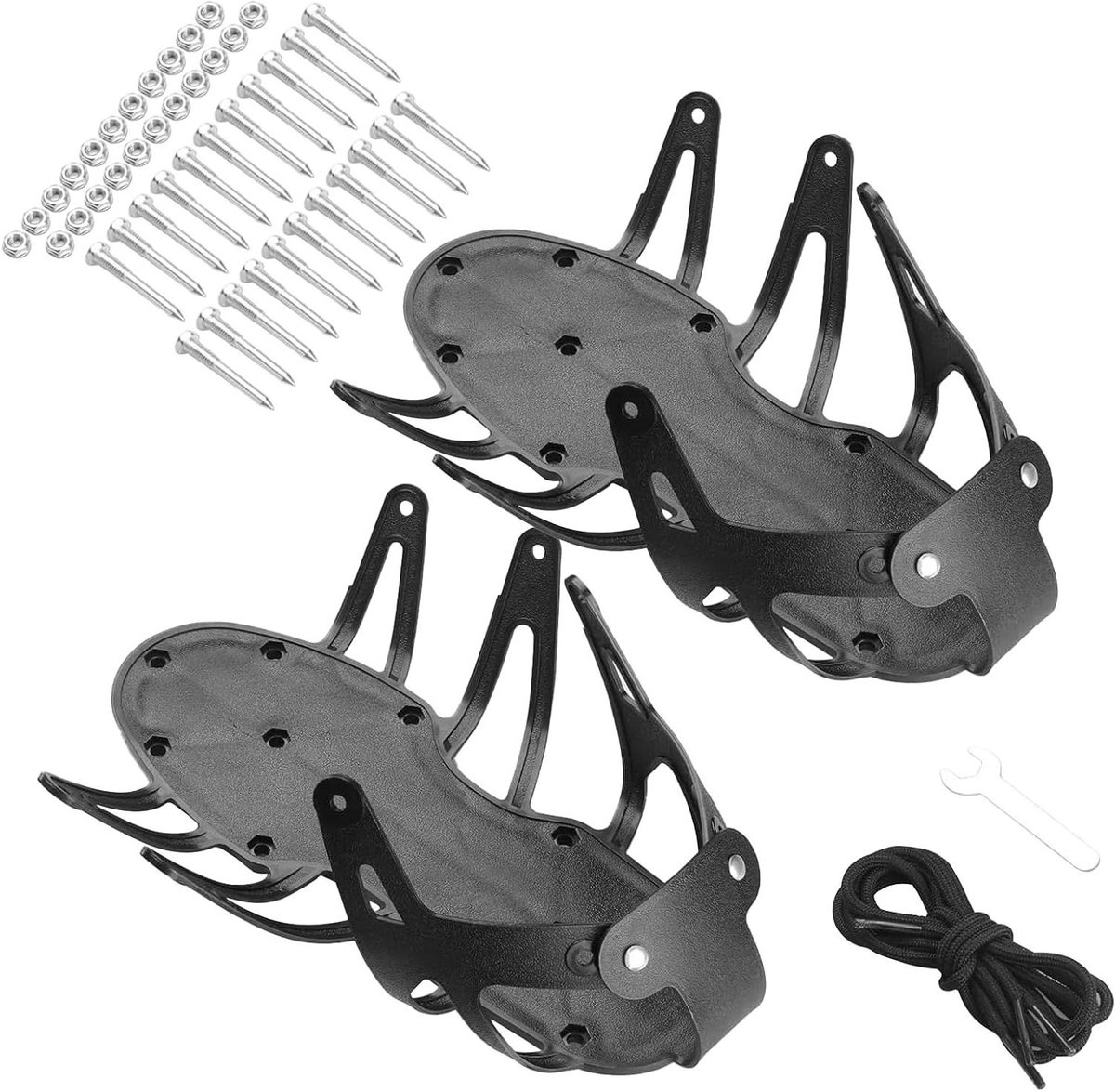 Gazon Beluchter Schoenen - Verluchtingsschoenen Tuin - Gazononderhoud Verbeteren - 22 RVS Punten - 5 cm Diep - Zwart