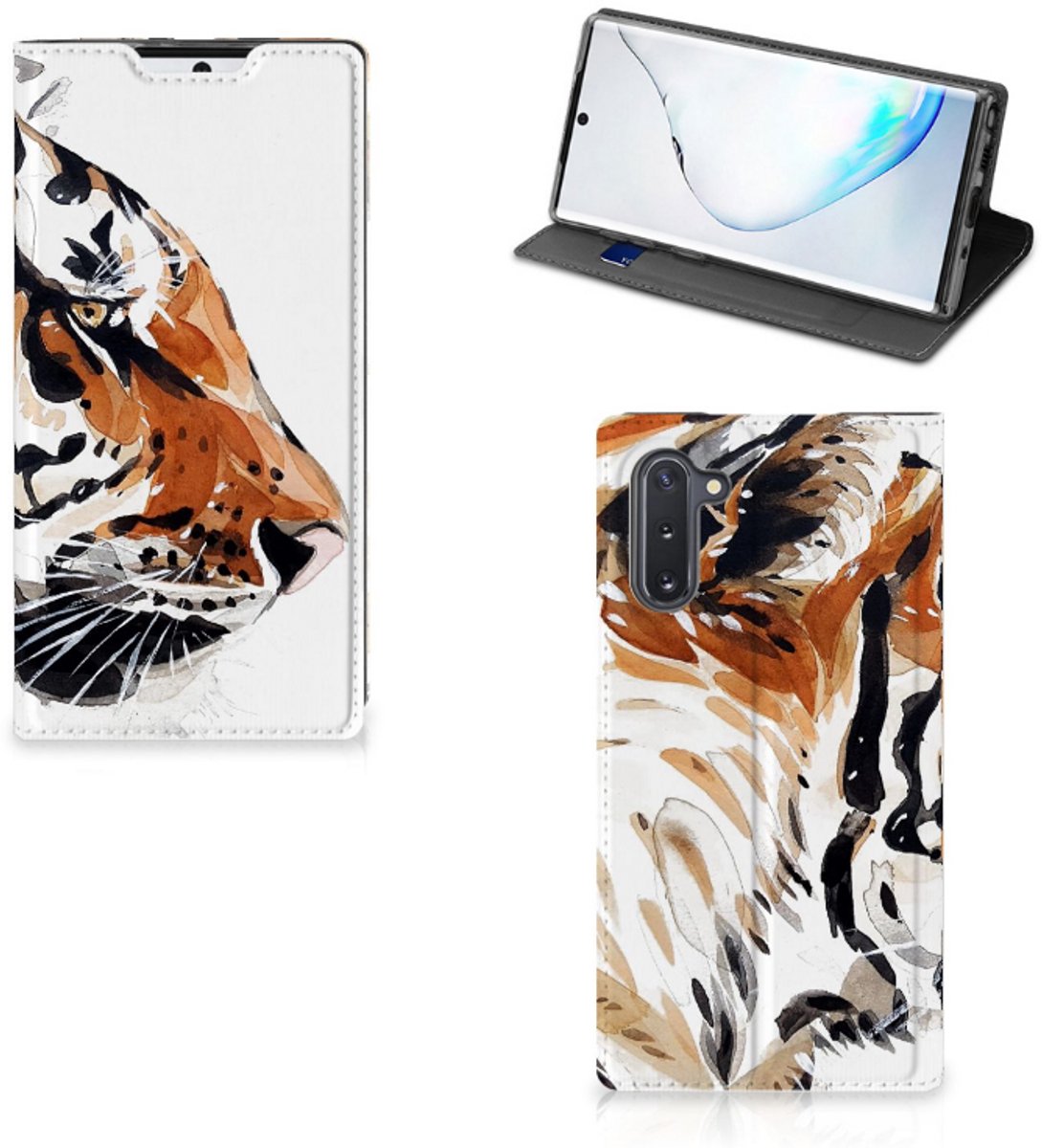 Bookcase Samsung Galaxy Note 10 Watercolor Tiger