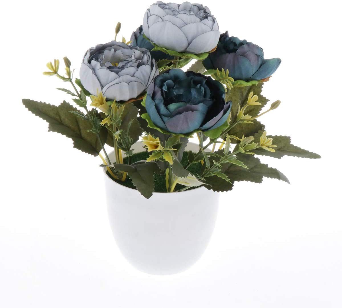 Allecto - Kunstmatige Mini Potted Bloemen - Home Decor - Party Bruiloft Tuin Kantoor - Patio Decoratie - Blauw - Kunst - Geschikt voor - Blauw Model