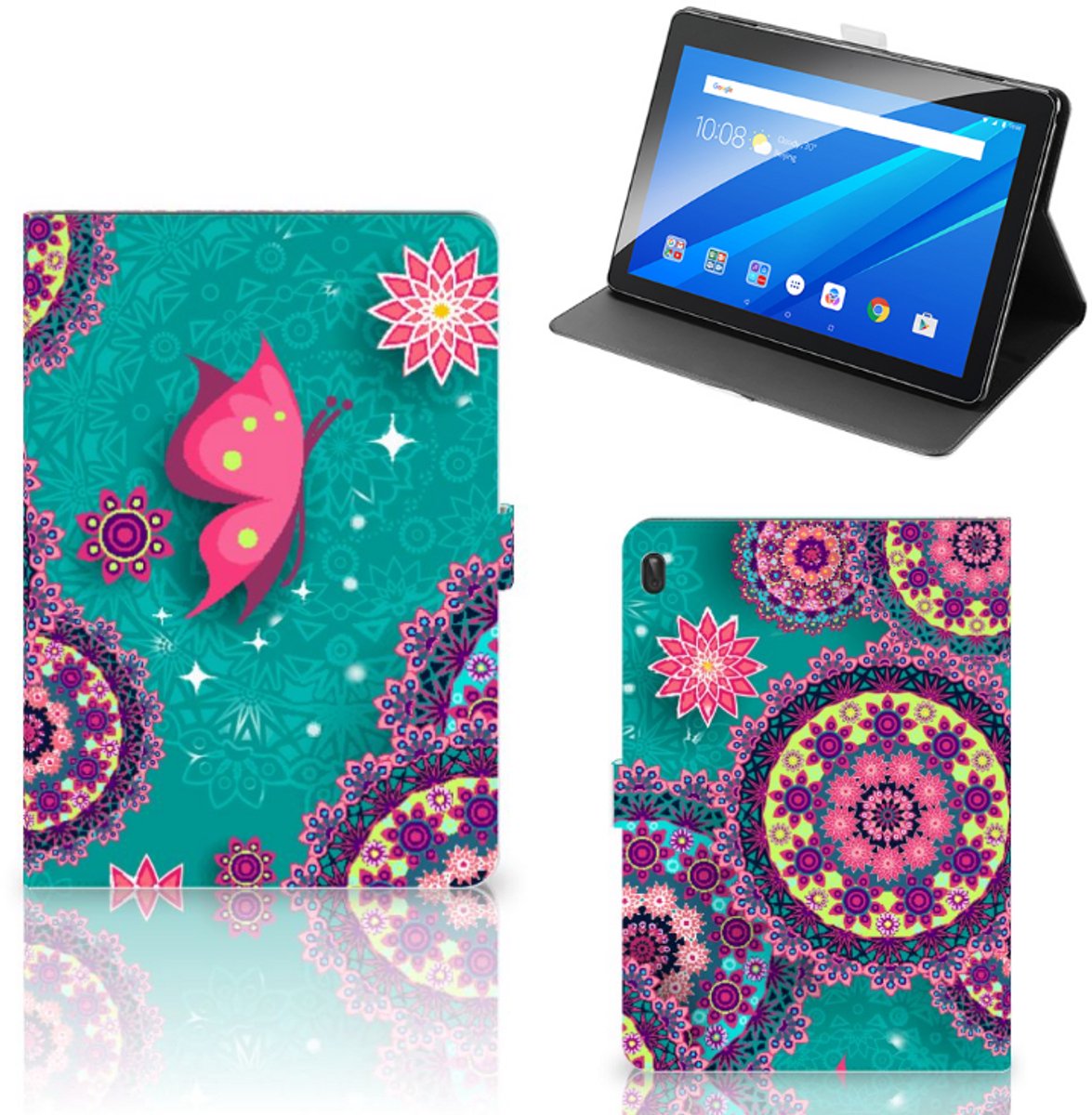 Lenovo Tab E10 Hoes Cirkels en Vlinders