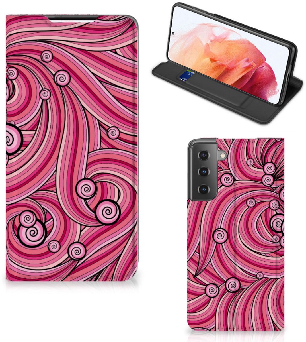 Samsung Galaxy S21 Bookcase Swirl Pink