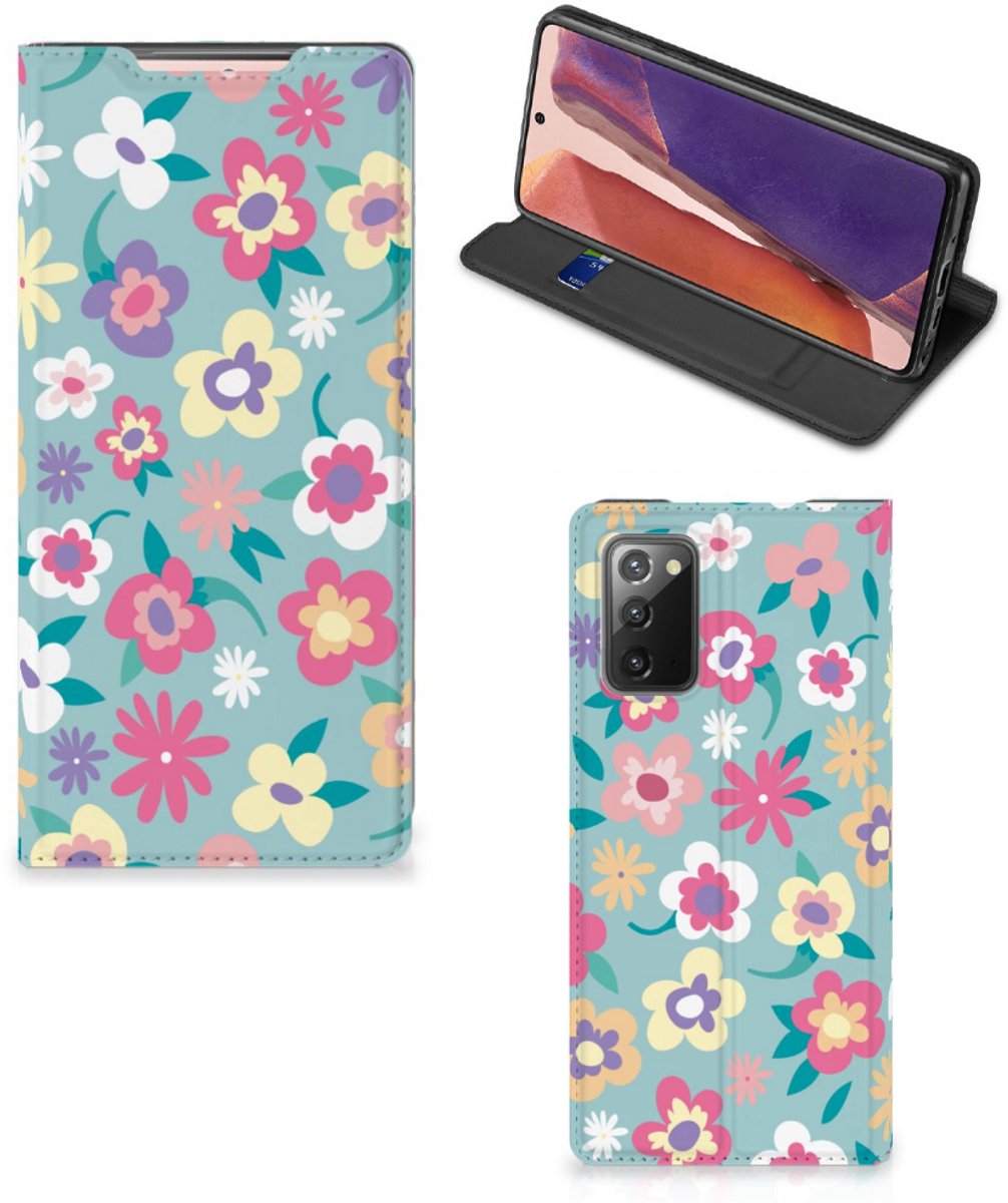 Book Case voor Samsung Galaxy Note20 Smart Cover Flower Power