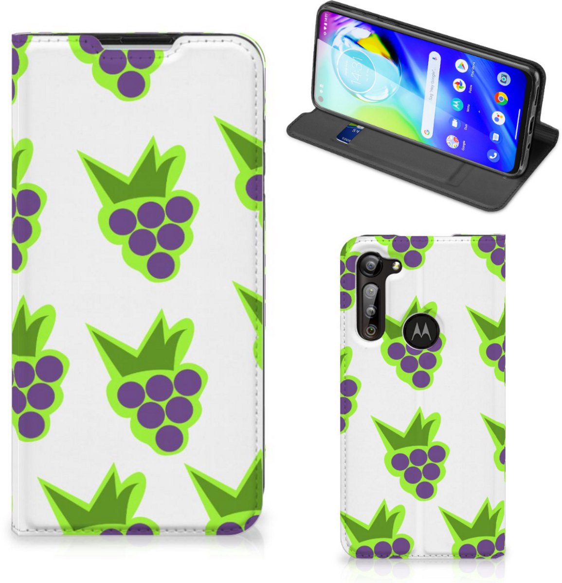 Motorola Moto G8 Power Flip Style Cover Druiven