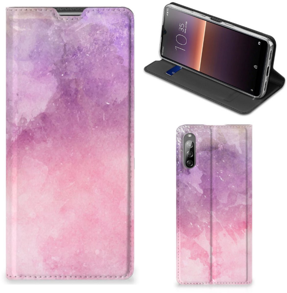 Bookcase Sony Xperia L4 Pink Purple Paint