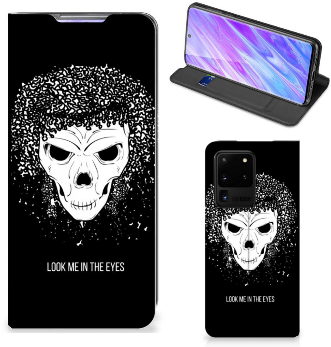 Mobiel BookCase Samsung Galaxy S20 Ultra Skull Hair
