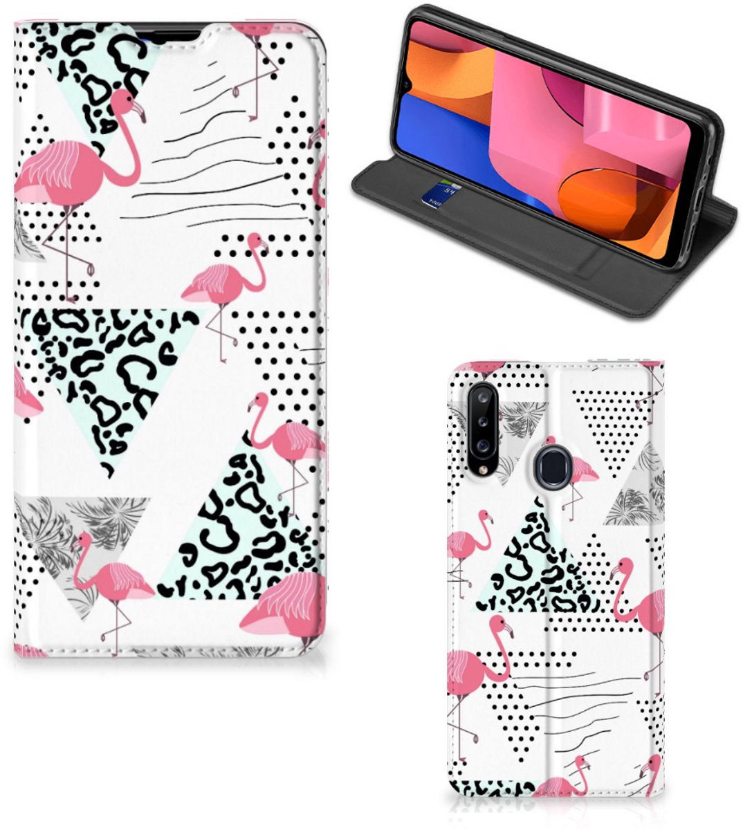 Samsung Galaxy A20s Hoesje maken Flamingo Triangle