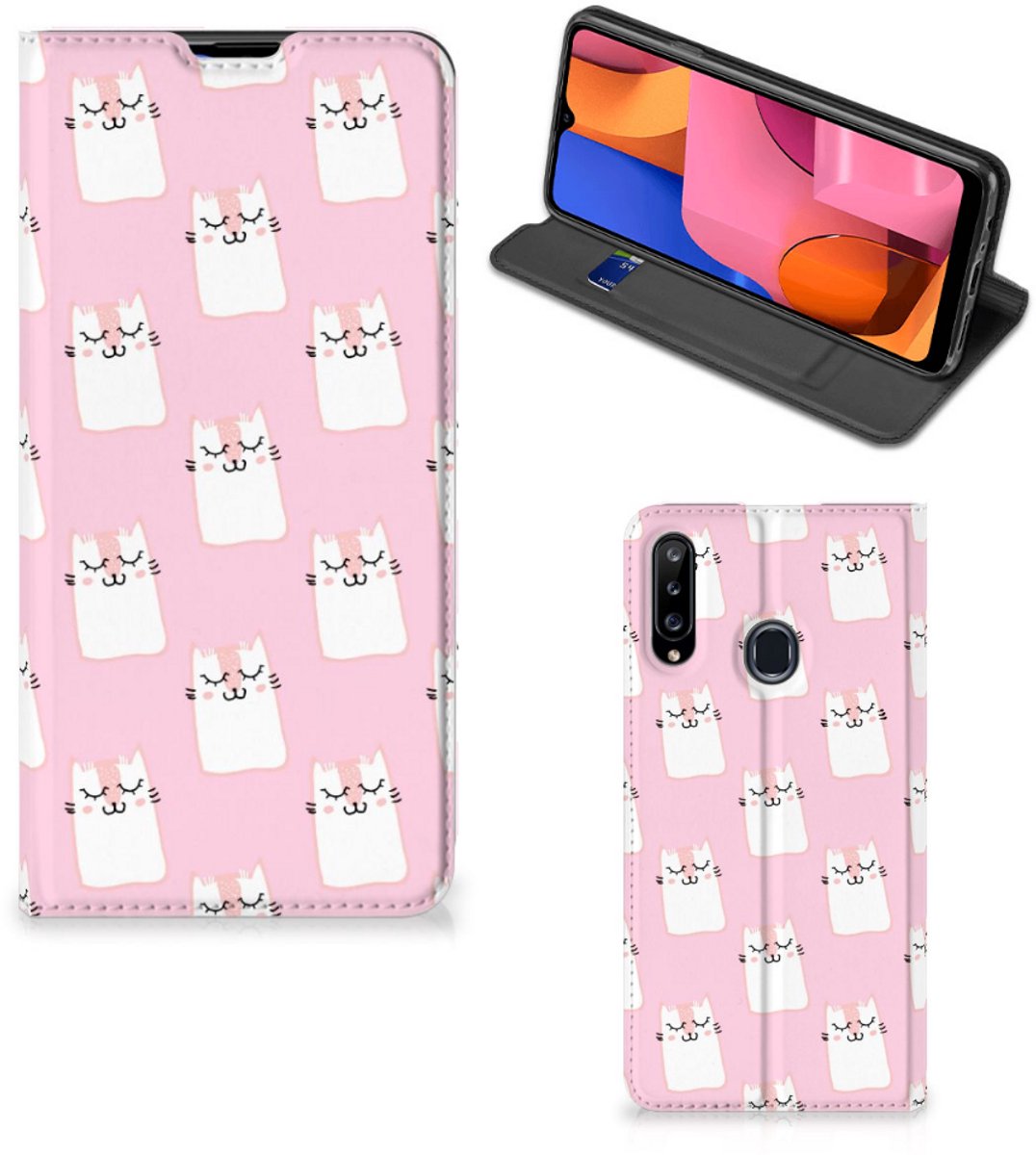 Samsung Galaxy A20s Hoesje maken Sleeping Cats