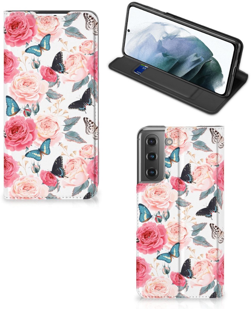 Samsung Galaxy S21 FE Smart Cover Butterfly Roses
