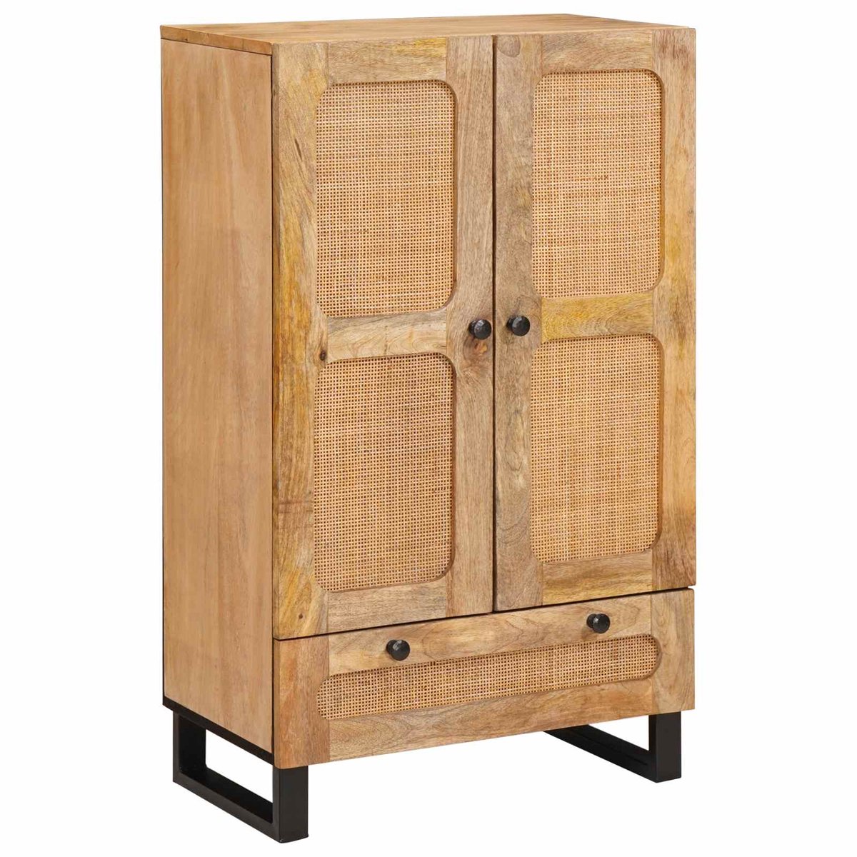 vidaXL - Highboard - met - lade - Bruin - 40 - x - 33 - x - 110 - cm - Massief - Mango - Hout