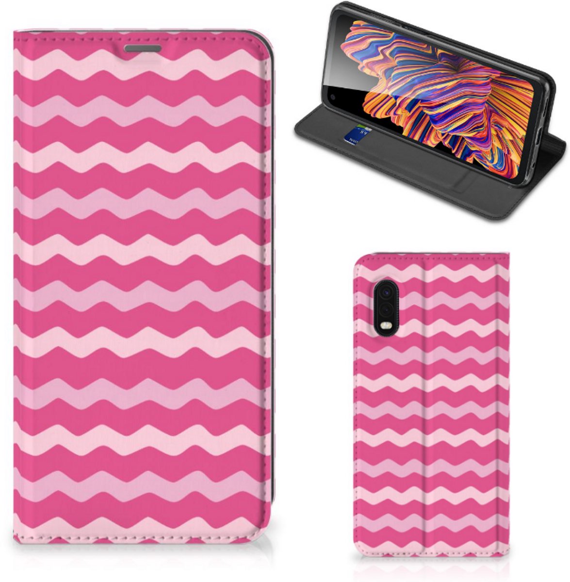 Samsung Xcover Pro Hoesje met Magneet Waves Pink