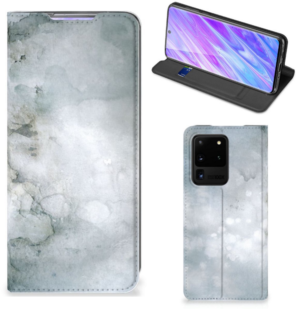 Bookcase Samsung Galaxy S20 Ultra Painting Grey