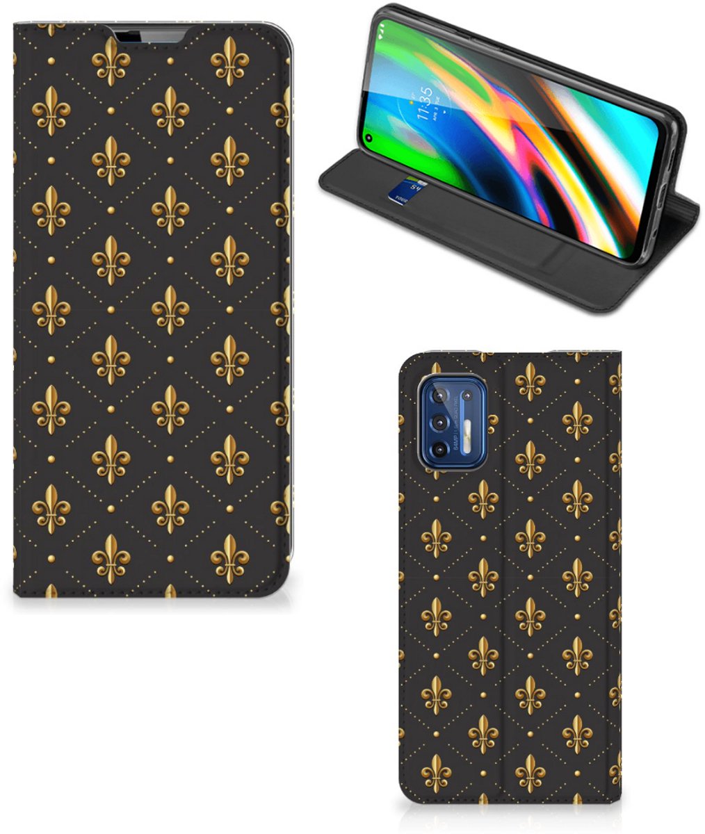 Motorola Moto G9 Plus Hoesje met Magneet Franse Lelie