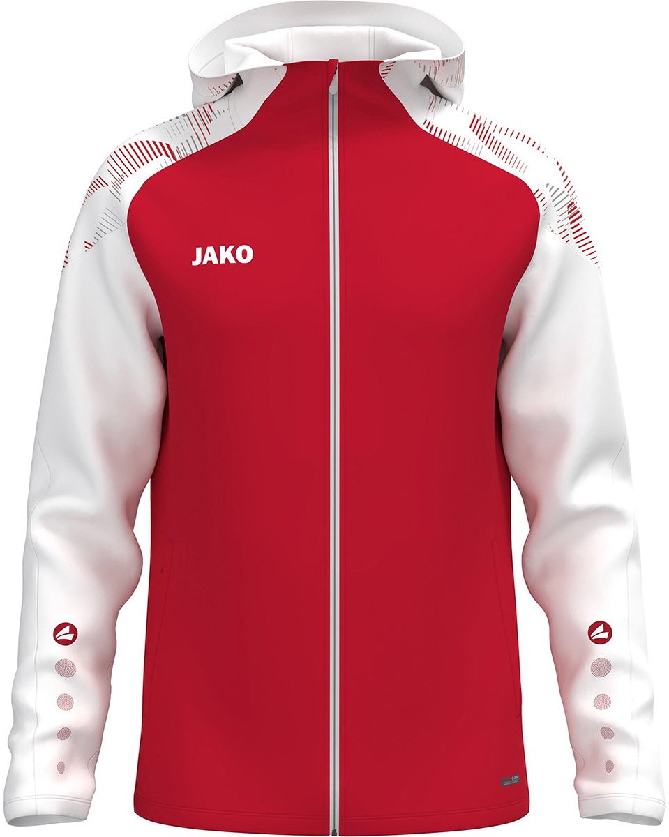 Jako Sonic Jas Met Kap Kinderen - Rood / Wit | Maat: 164