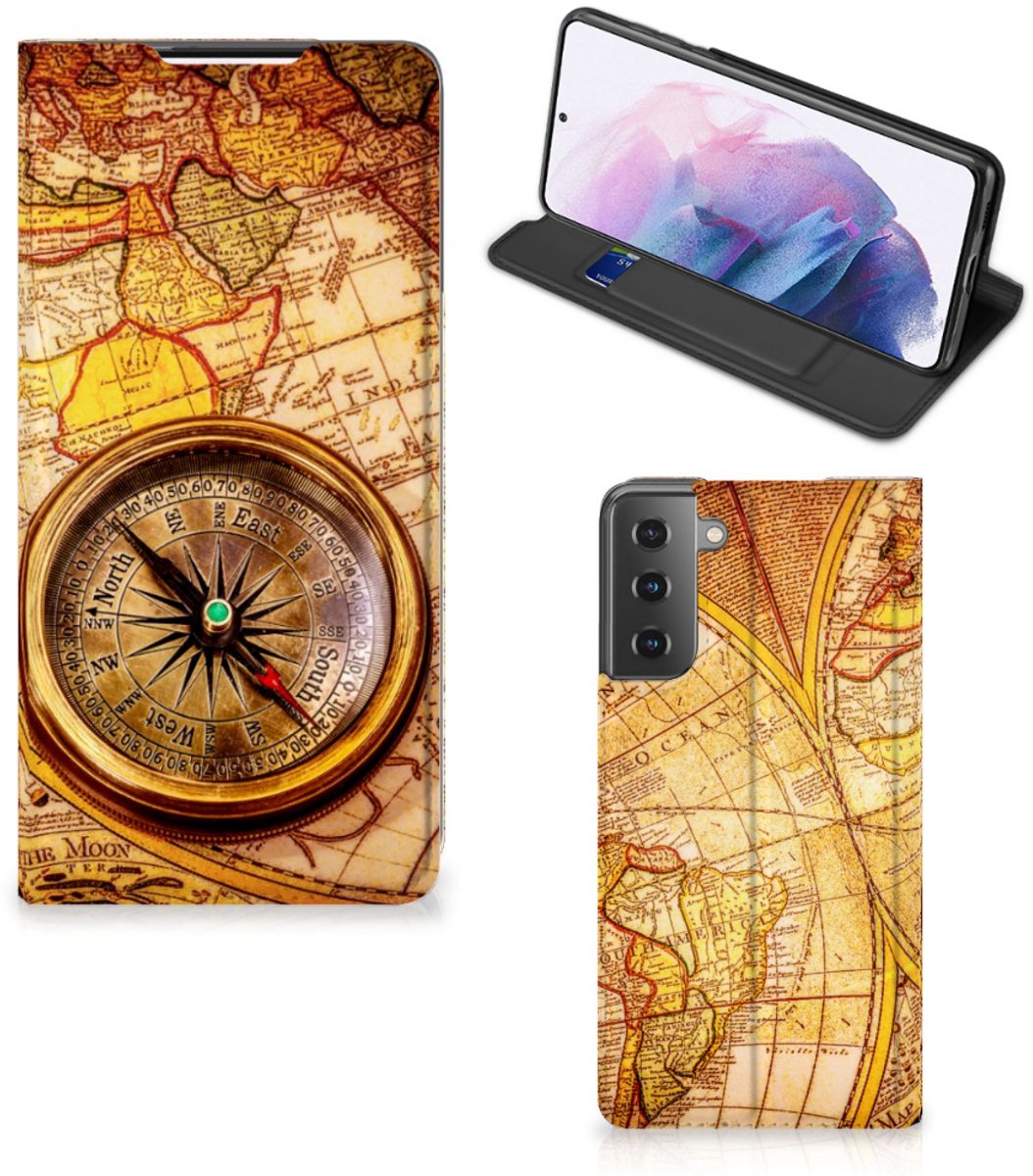 Book Case voor Samsung Galaxy S21 Plus Book Cover Kompas
