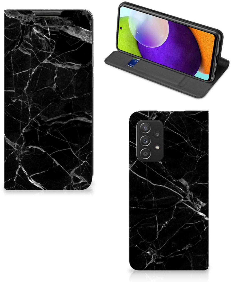 Samsung Galaxy A52 Standcase Marmer Zwart - Origineel Cadeau Vader