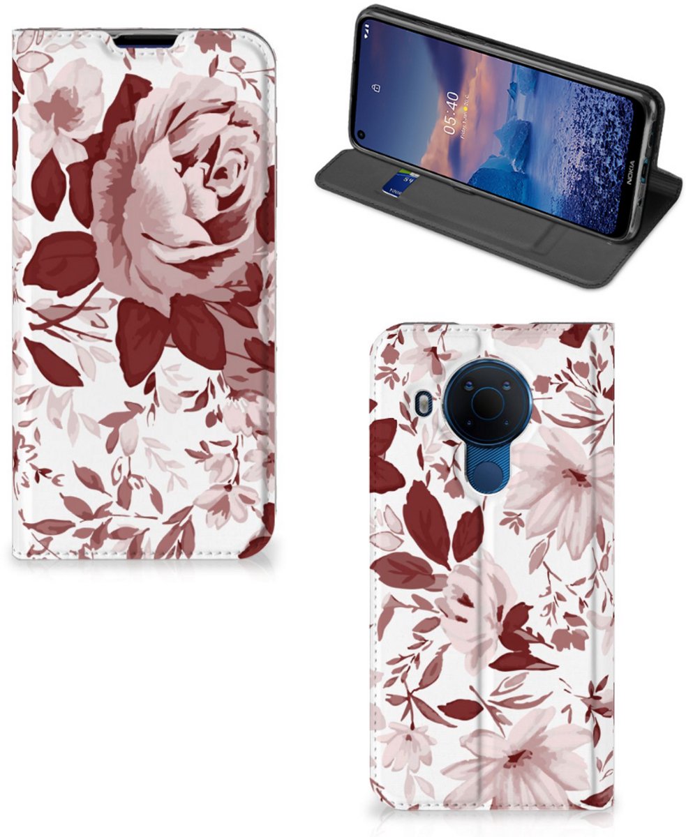 Bookcase Nokia 5.4 Watercolor Flowers