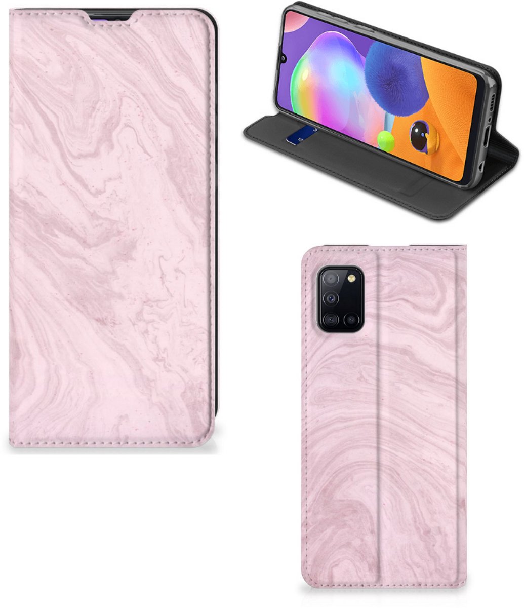 Samsung Galaxy A31 Standcase Marble Pink - Origineel Cadeau Vriendin