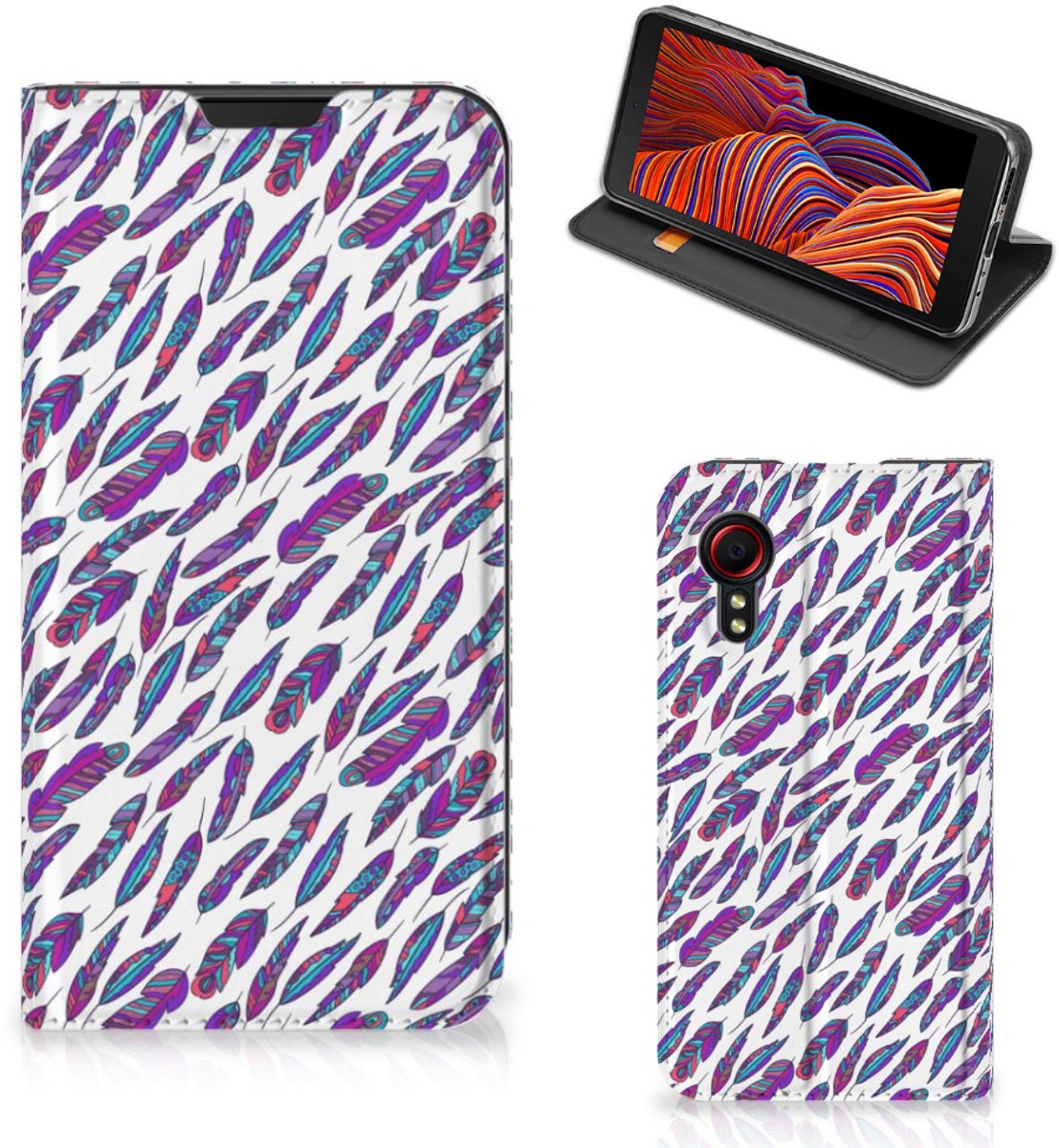 Samsung Galaxy Xcover 5 Hoesje met Magneet Feathers Color