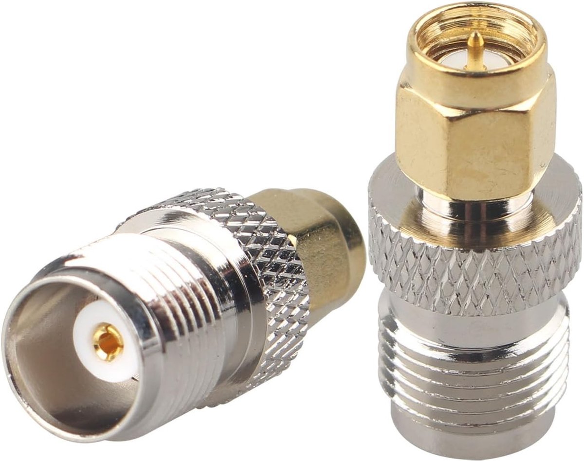 Allecto - RF Coaxiale Adapter - SMA Male - TNC Female - Low Loss - Nickel Plated - Externe Radio Antenne - Router WiFi - WiMax - Draadloze LAN Appa...