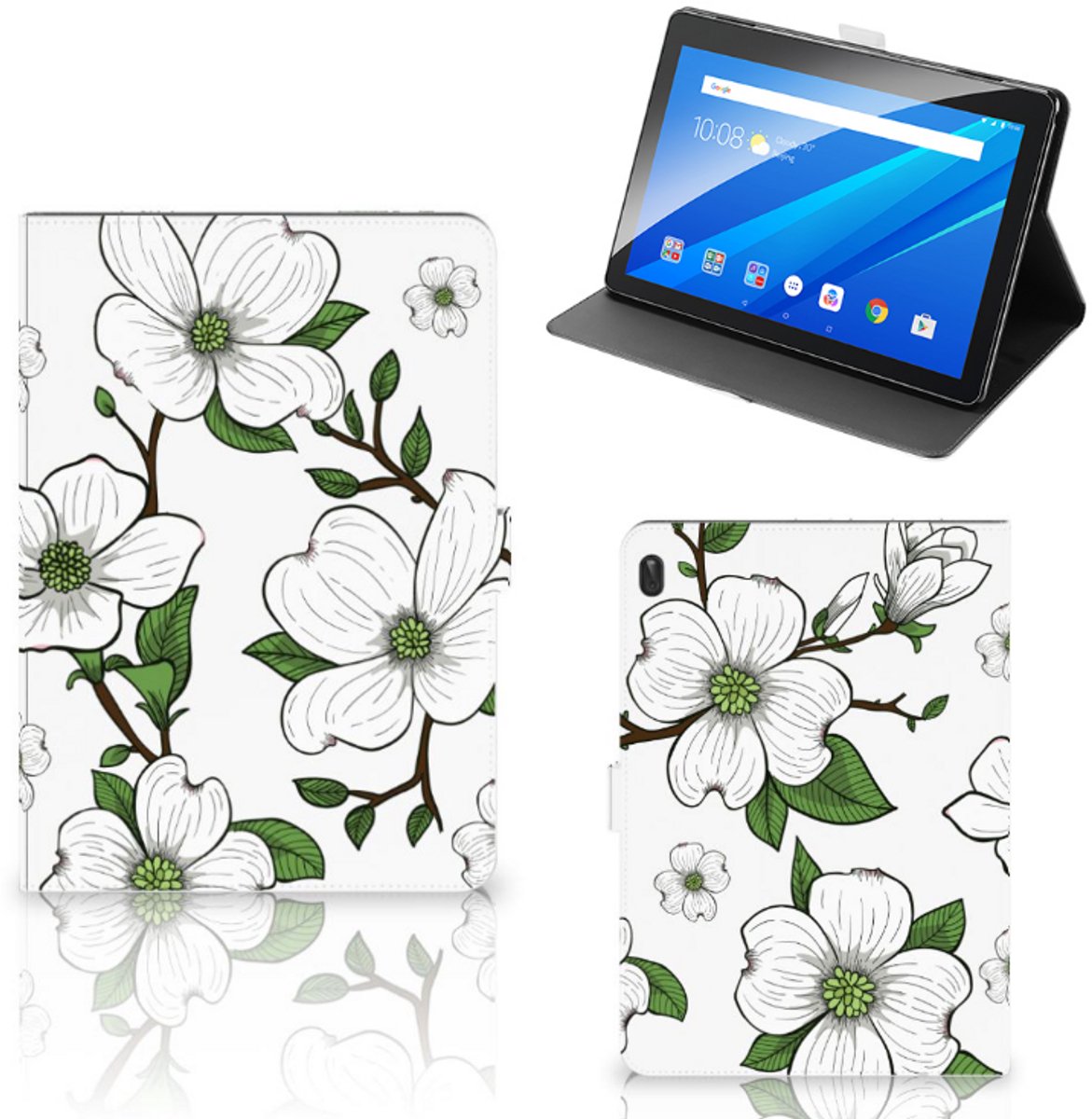 Lenovo Tab E10 Tablet Cover Dogwood Flowers