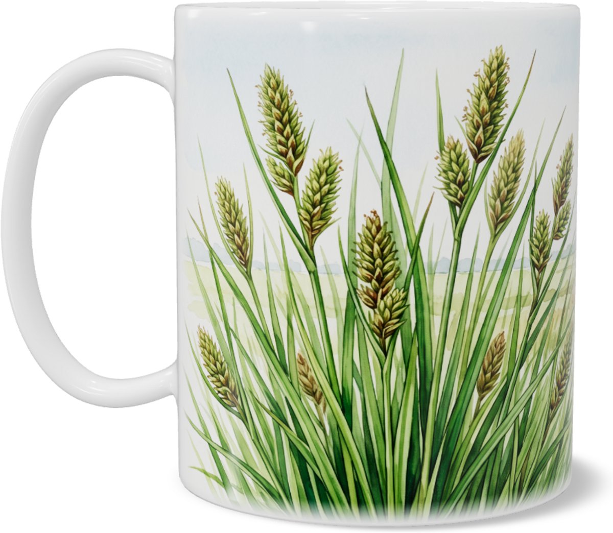 Mok met Zegge - Carex - Aquarel Moeraslandschap
